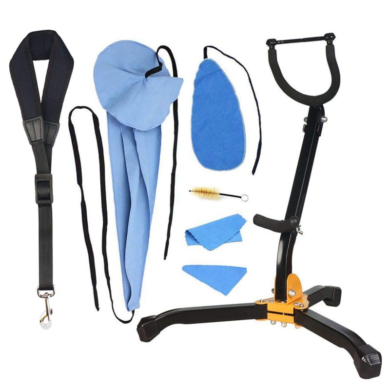 SUNYIN Saxophone Stand Saxophone Cleaning Kit Cleaning Cloth Cotton Saxophone Neck Strap Alto/Tenor Saxophone Accessories Sax Stand - Image 1